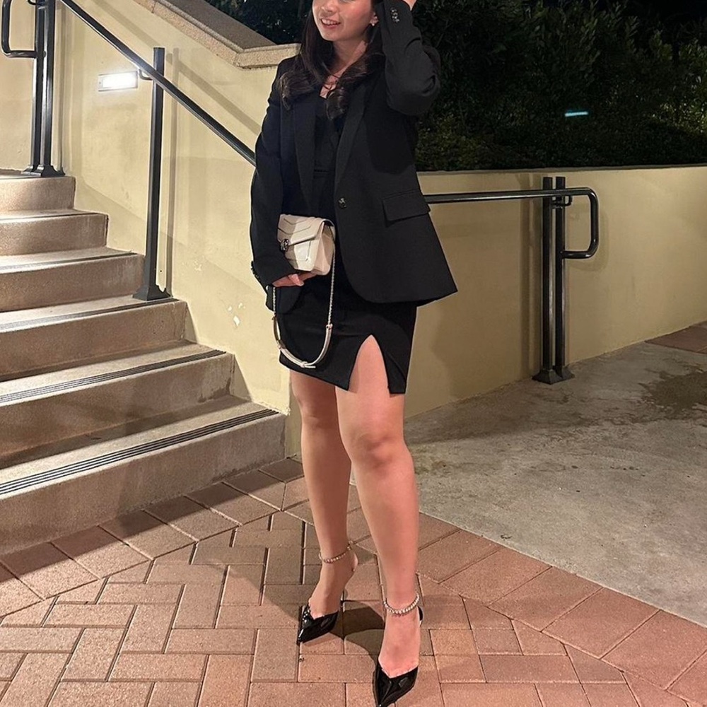 Speechless Black Off-shoulder #Mini Dress with Tiny Slit